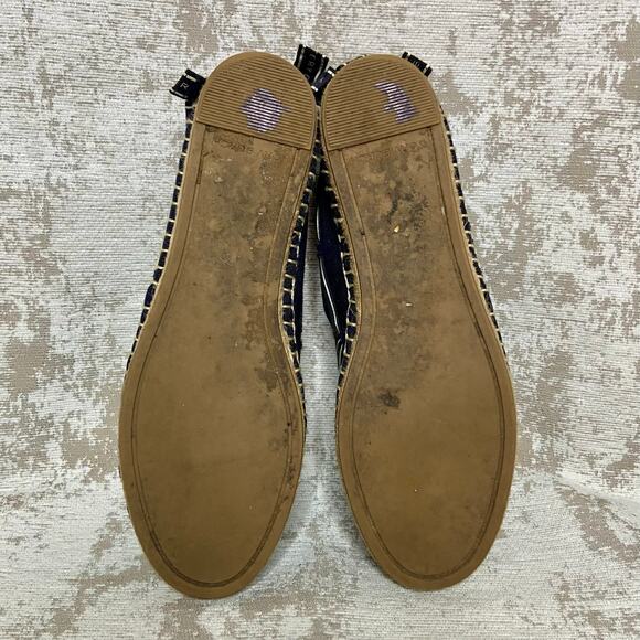 Tory Burch Tory Ribbon Espadrille in Perfect Navy/New Ivory - Picture 8 of 9